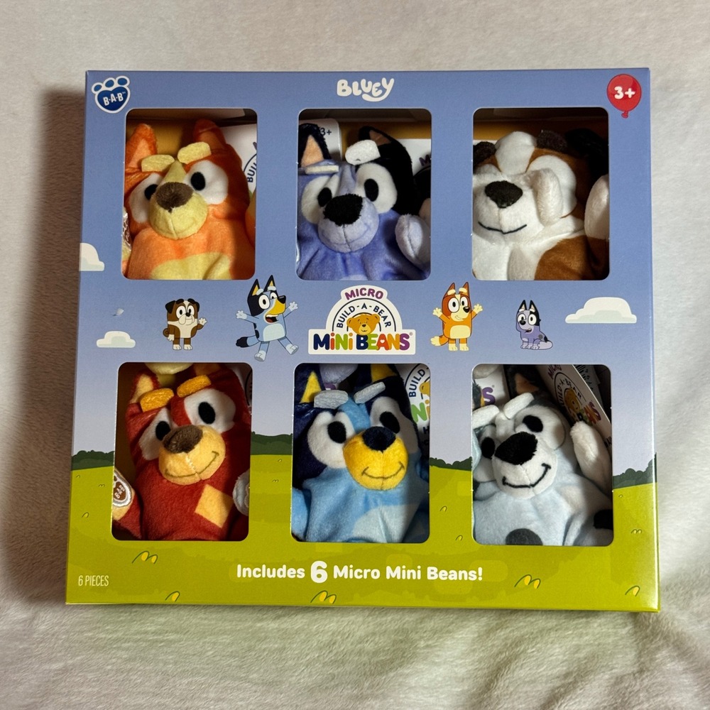 Bluey Micro Mini Beans Plush 6 Pc Build-A-Bear Socks Rusty‎ Bingo 2026 New